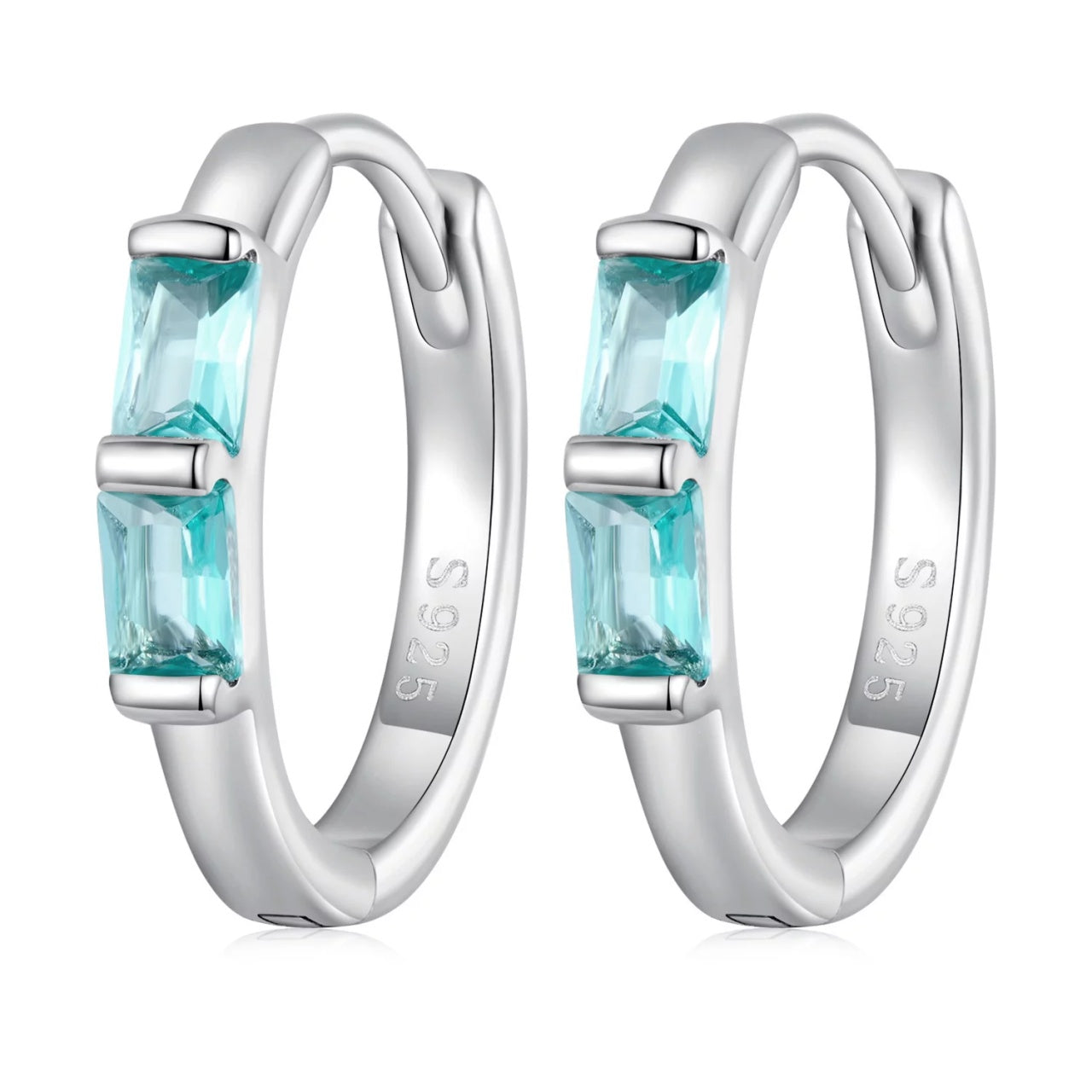 Cercei din argint Turquoise Crystals, Argint 925, Pentru Femei