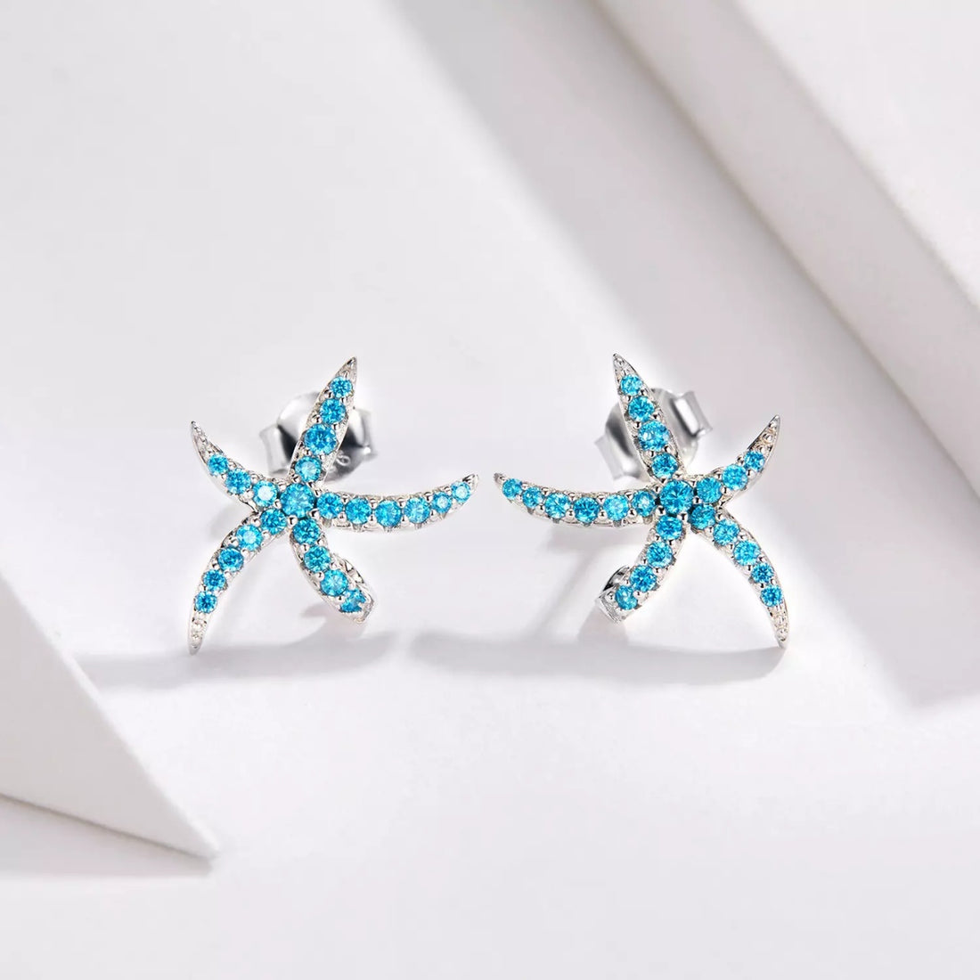 Cercei din argint Turquoise Sea Star, Argint 925, Pentru Femei