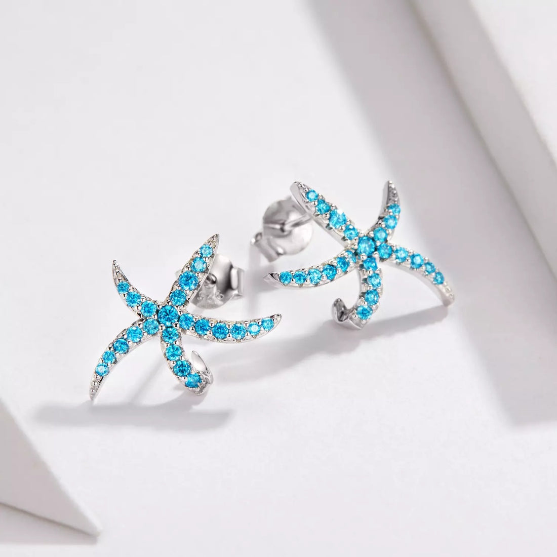Cercei din argint Turquoise Sea Star, Argint 925, Pentru Femei