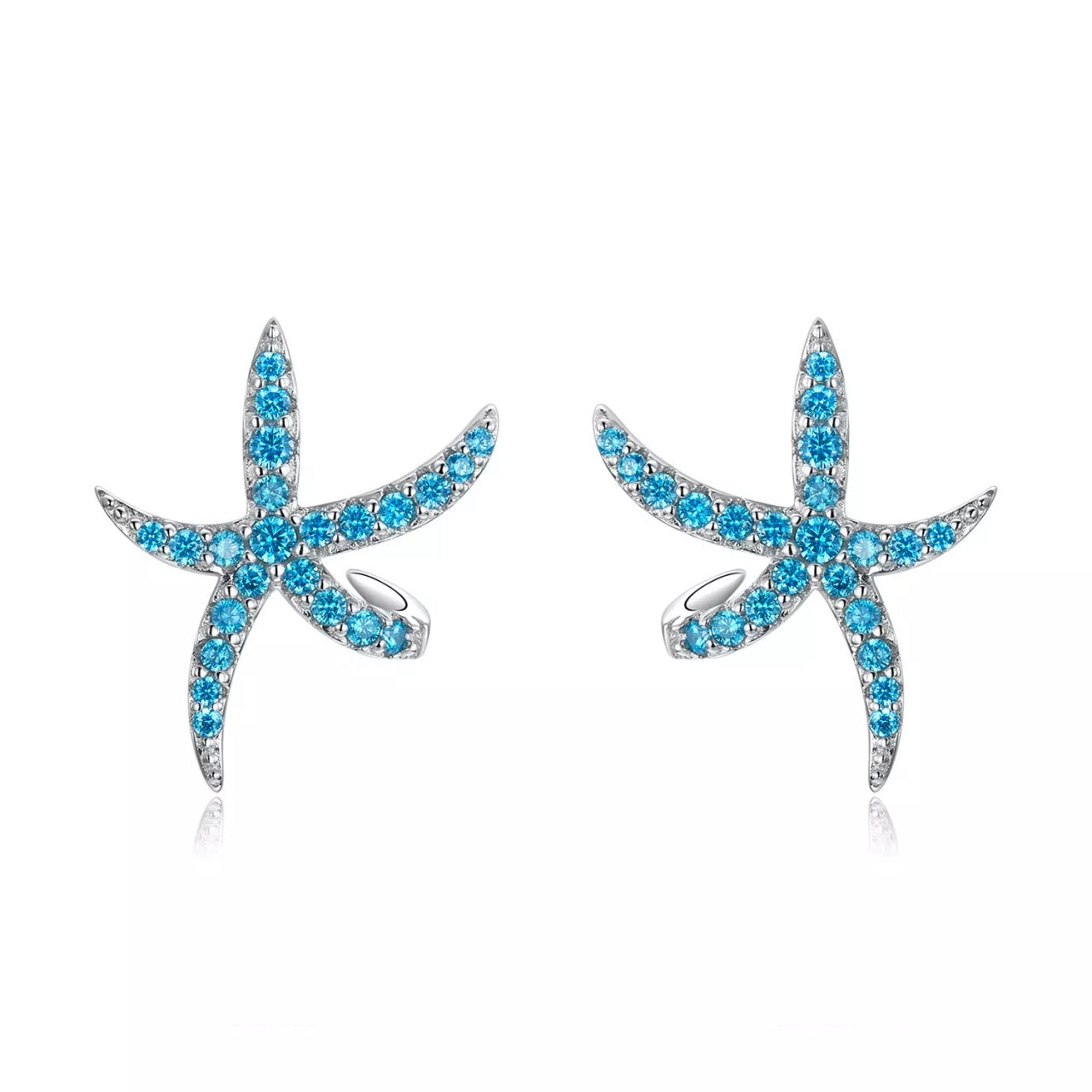 Cercei din argint Turquoise Sea Star, Argint 925, Pentru Femei
