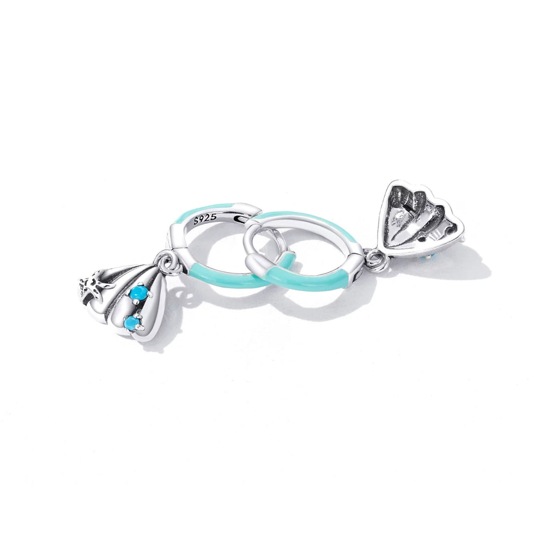 Cercei din argint Turquoise Shell, Argint 925, Pentru Femei