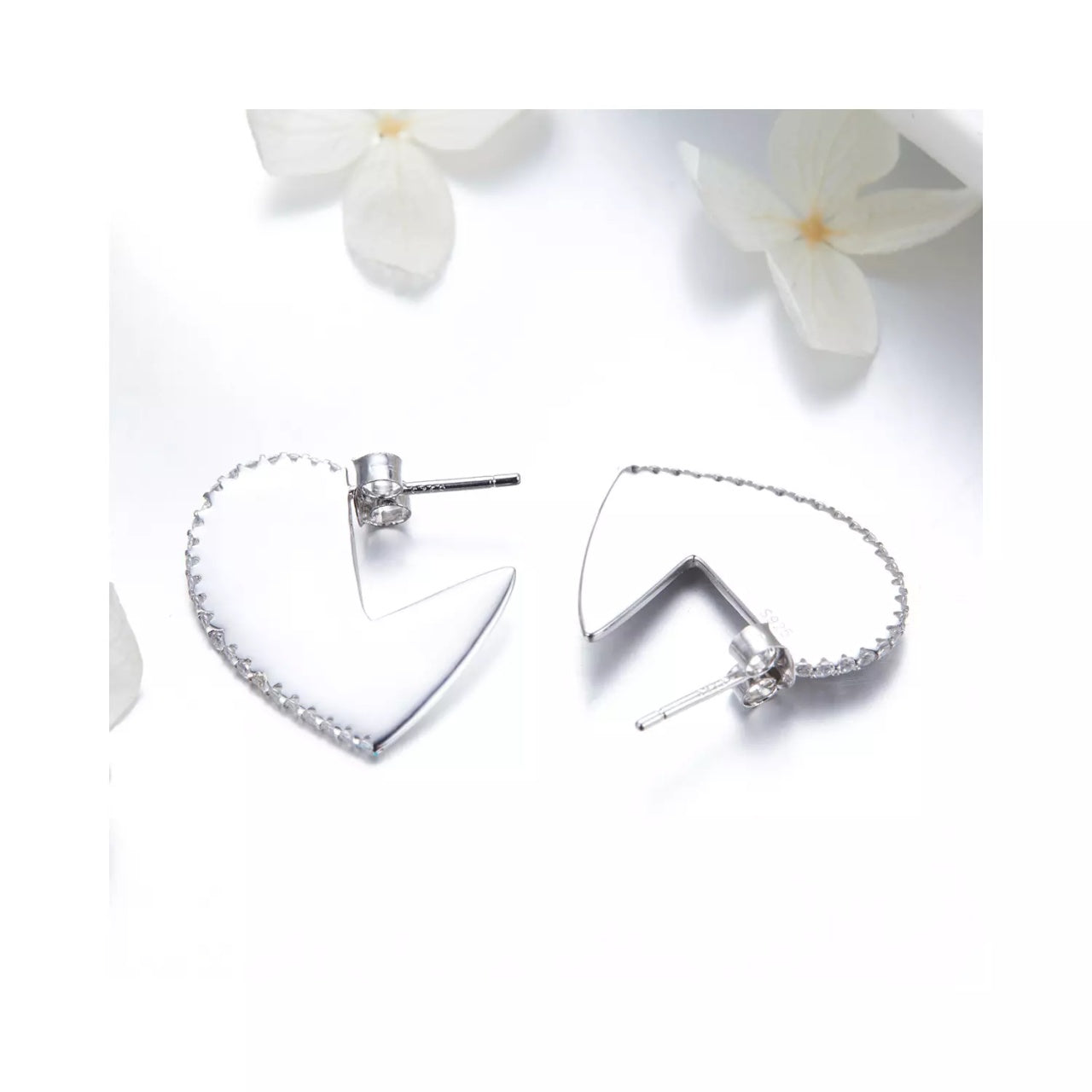 Cercei din argint Valentine Heart, Argint 925, Pentru Femei