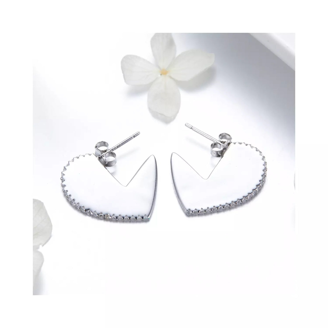 Cercei din argint Valentine Heart, Argint 925, Pentru Femei