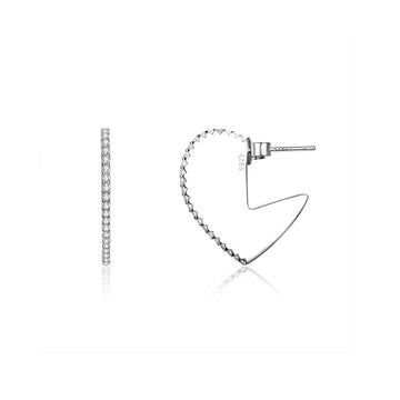 Cercei din argint Valentine Heart, Argint 925, Pentru Femei