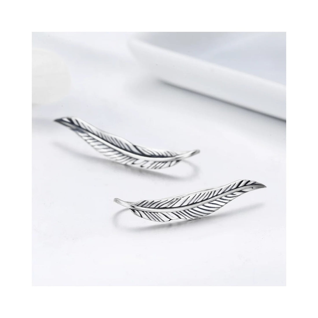 Cercei din argint Vintage Long Leaf, Argint 925, Pentru Femei