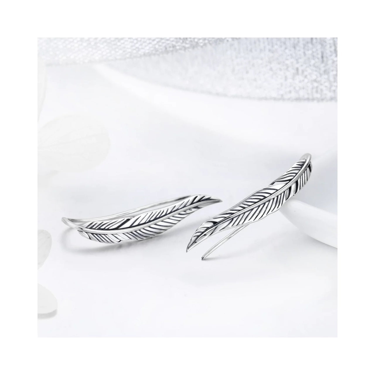Cercei din argint Vintage Long Leaf, Argint 925, Pentru Femei