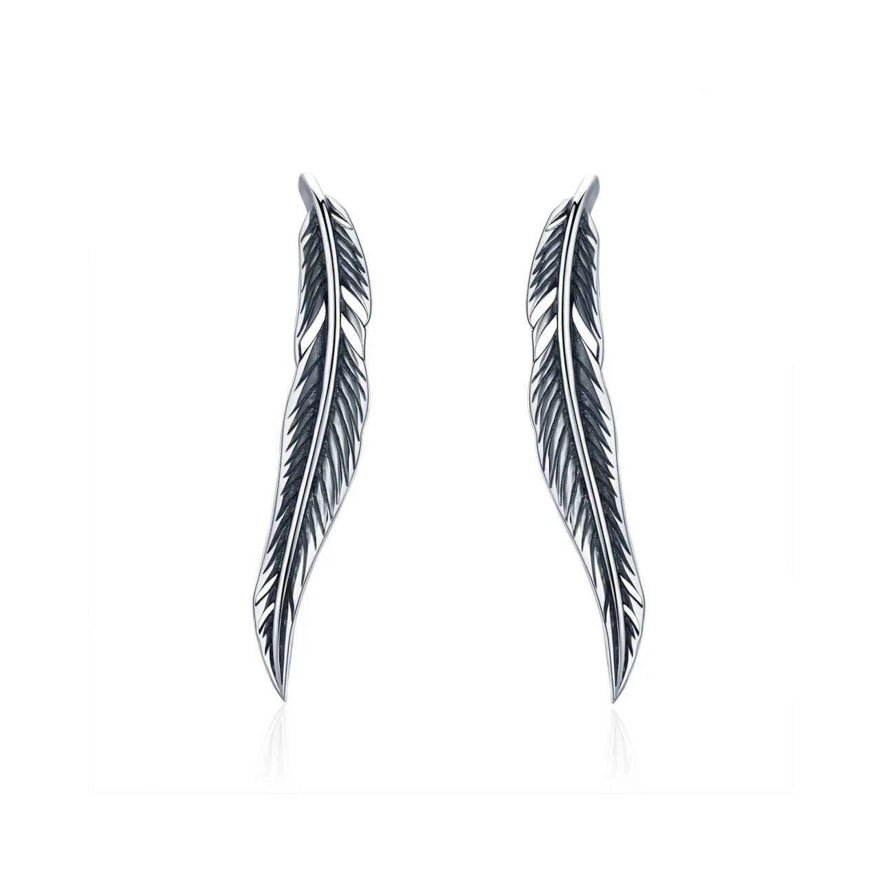 Cercei din argint Vintage Long Leaf, Argint 925, Pentru Femei