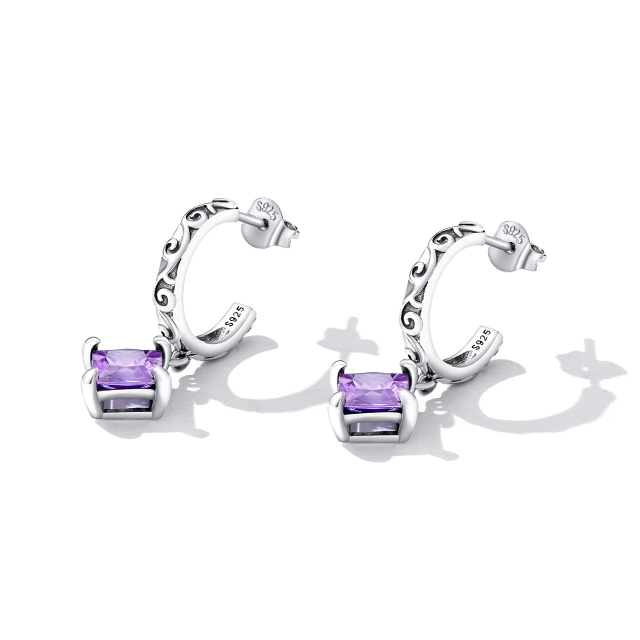 Cercei din argint Vintage Purple, Argint 925, Pentru Femei