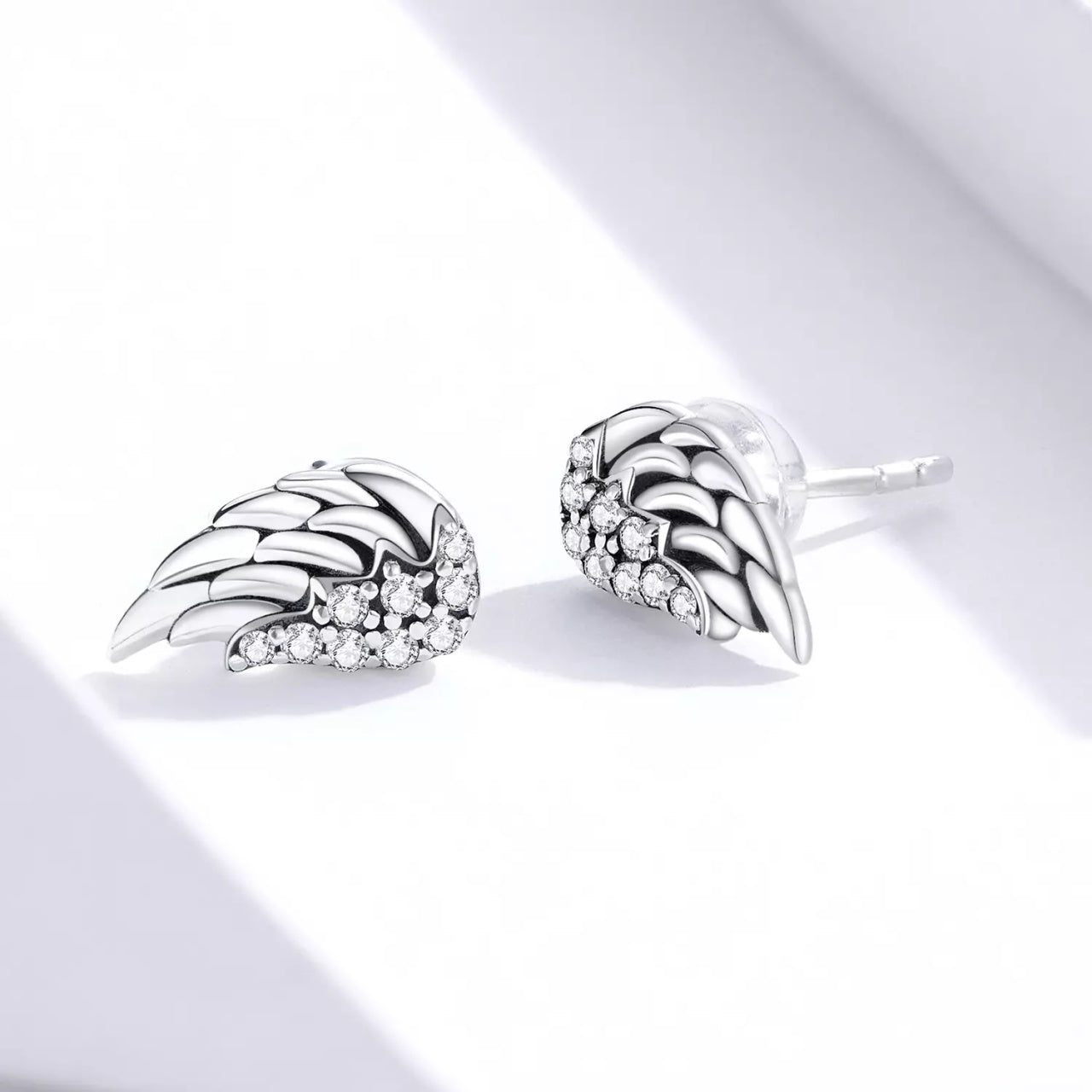 Cercei din argint Vintage Shiny Wings, Argint 925, Pentru Femei