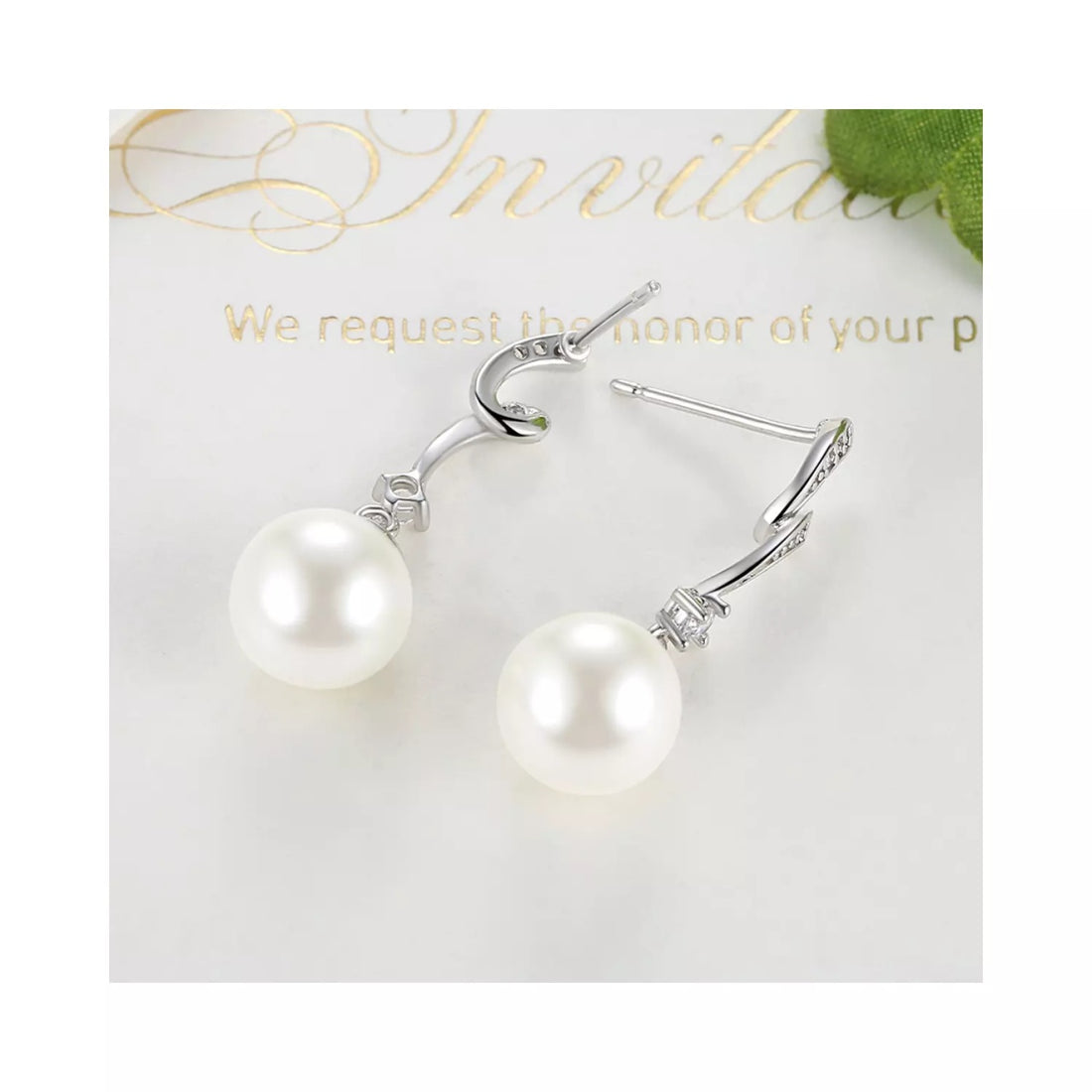 Cercei din argint Wave Drop Pearls, Argint 925, Pentru Femei 3.06g