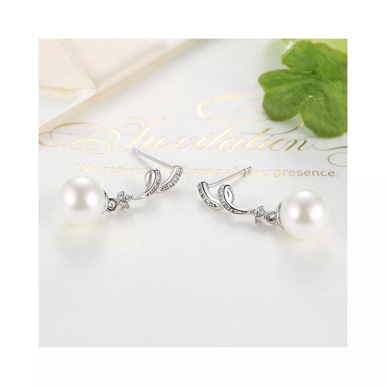 Cercei din argint Wave Drop Pearls, Argint 925, Pentru Femei 3.06g