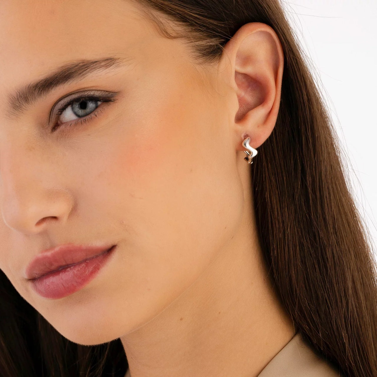 Cercei din argint Winding Hoops, Argint 925, Pentru Femei