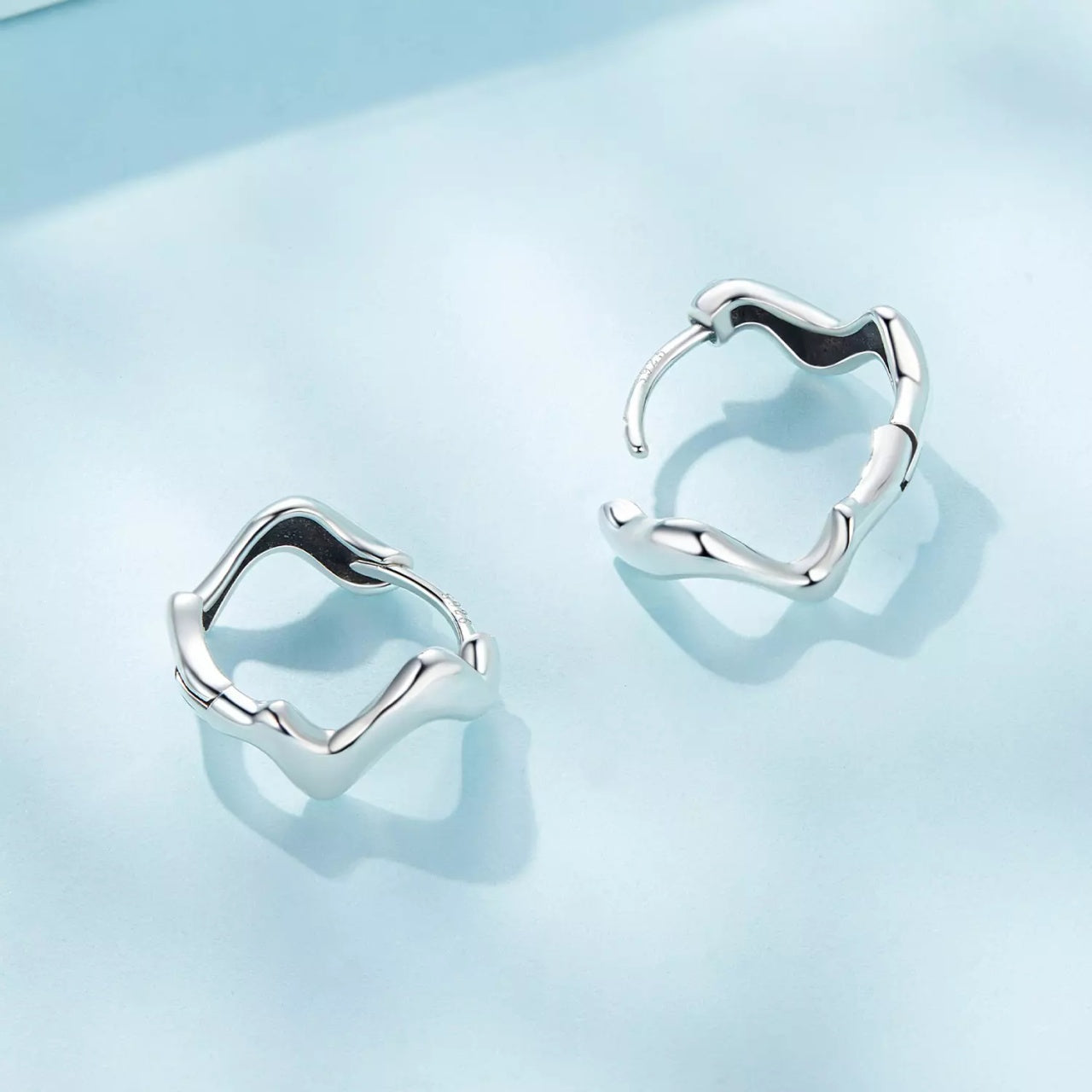 Cercei din argint Winding Hoops, Argint 925, Pentru Femei