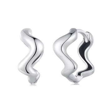 Cercei din argint Winding Hoops, Argint 925, Pentru Femei
