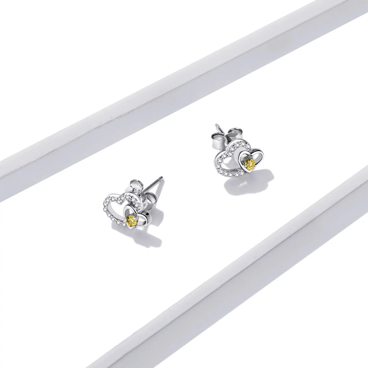 Cercei din argint Yellow Crystal Colors, Argint 925, Pentru Femei 1.03g