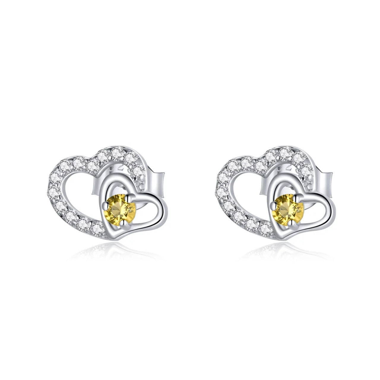 Cercei din argint Yellow Crystal Colors, Argint 925, Pentru Femei 1.03g