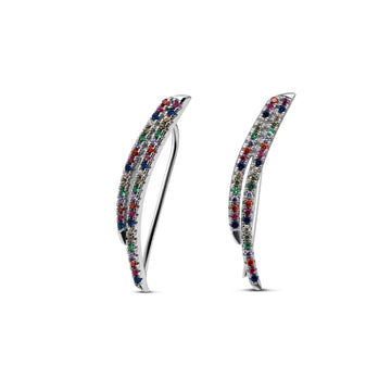 Cercei din argint Zen Rainbow Crystal, Argint 925, Pentru Femei