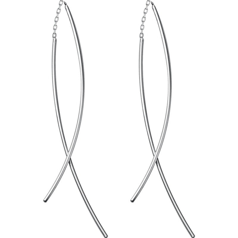 Cercei Lungi din Argint 925: Eleganță și Minimalism la 5.5 cm