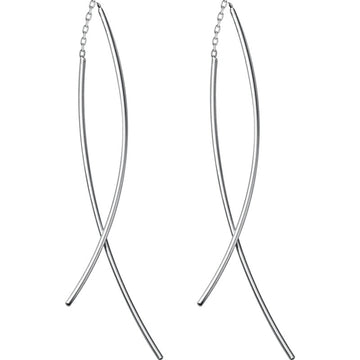 Cercei Lungi din Argint 925: Eleganță și Minimalism la 5.5 cm