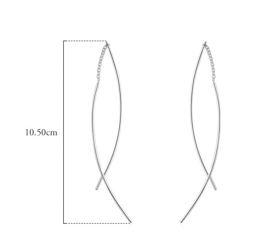 Cercei Lungi din Argint 925: Eleganță și Minimalism la 5.5 cm