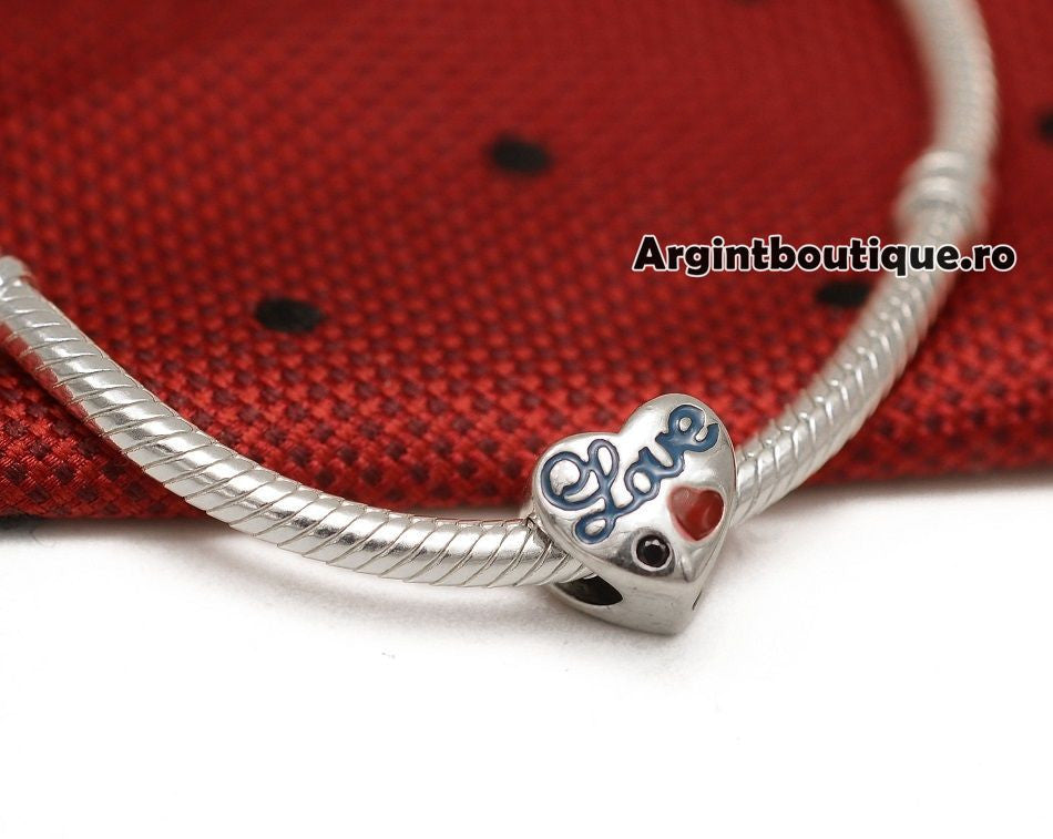 Charm Argint 925 -Love Blue