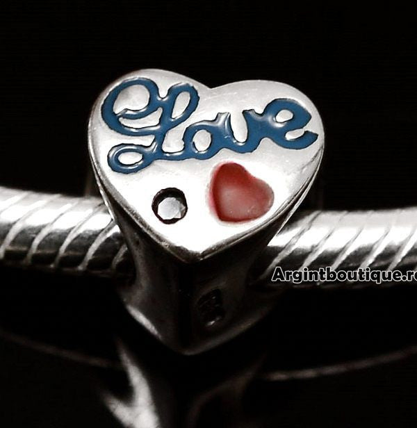 Charm Argint 925 -Love Blue