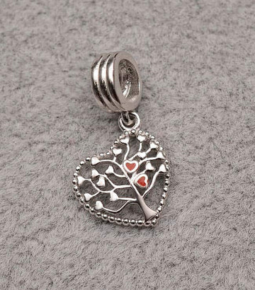 CHARM ARGINT 925 -Tree of life Red