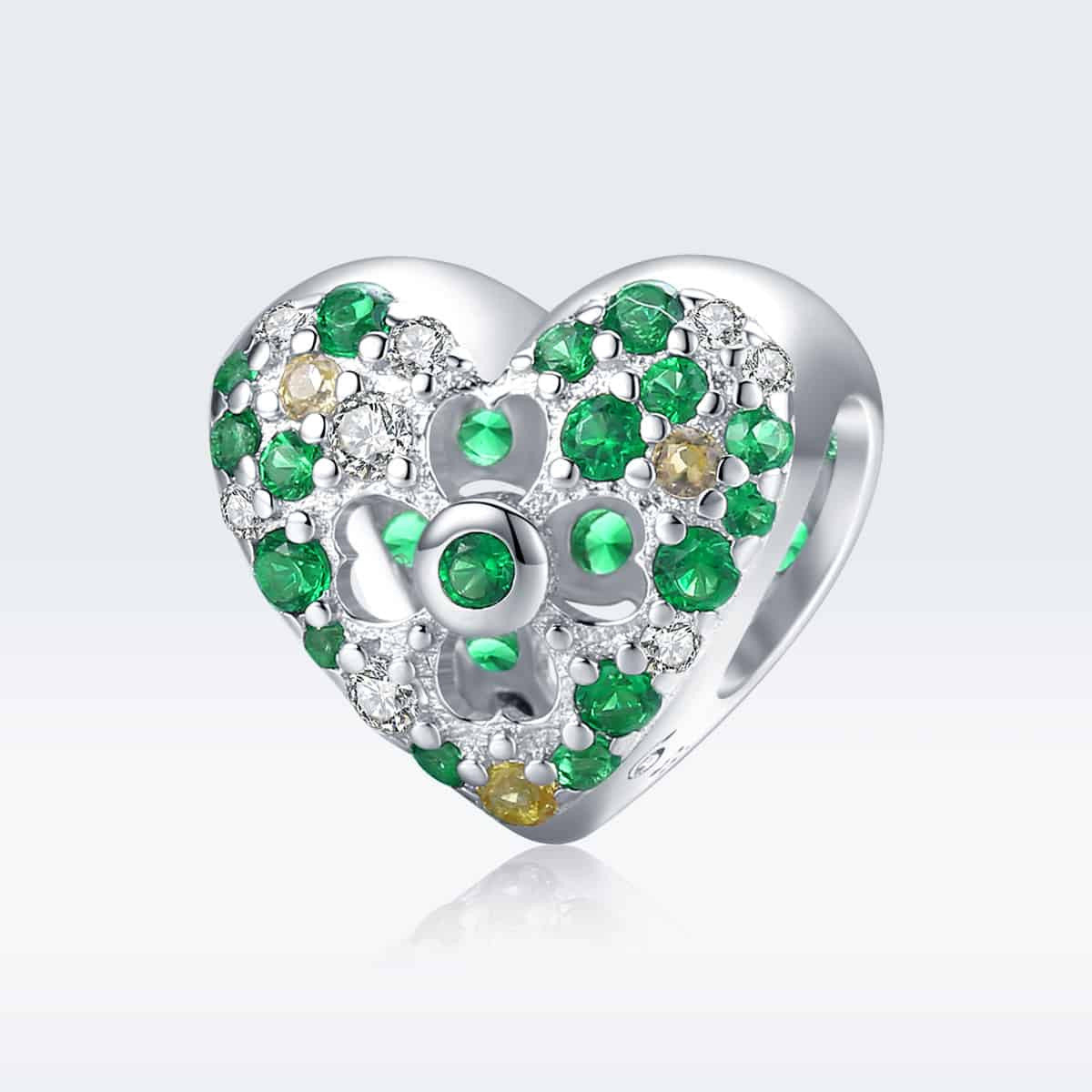 Charm Argint 925 Talisman -INIMA Safir Verde si Infinit