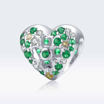 Charm Argint 925 Talisman -INIMA Safir Verde si Infinit