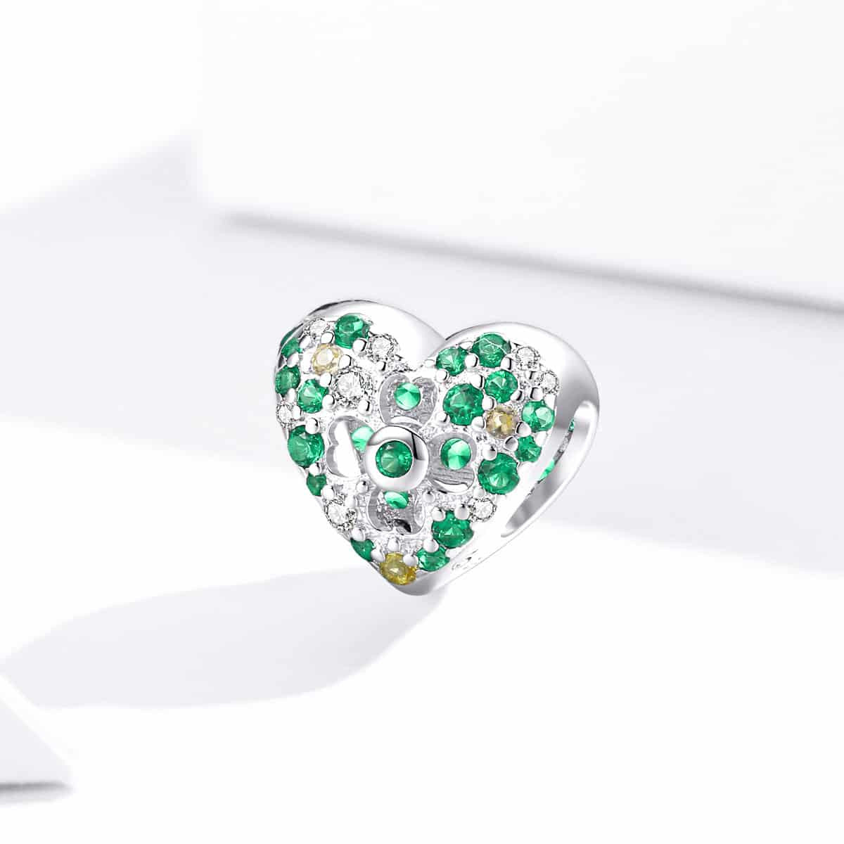 Charm Argint 925 Talisman -INIMA Safir Verde si Infinit