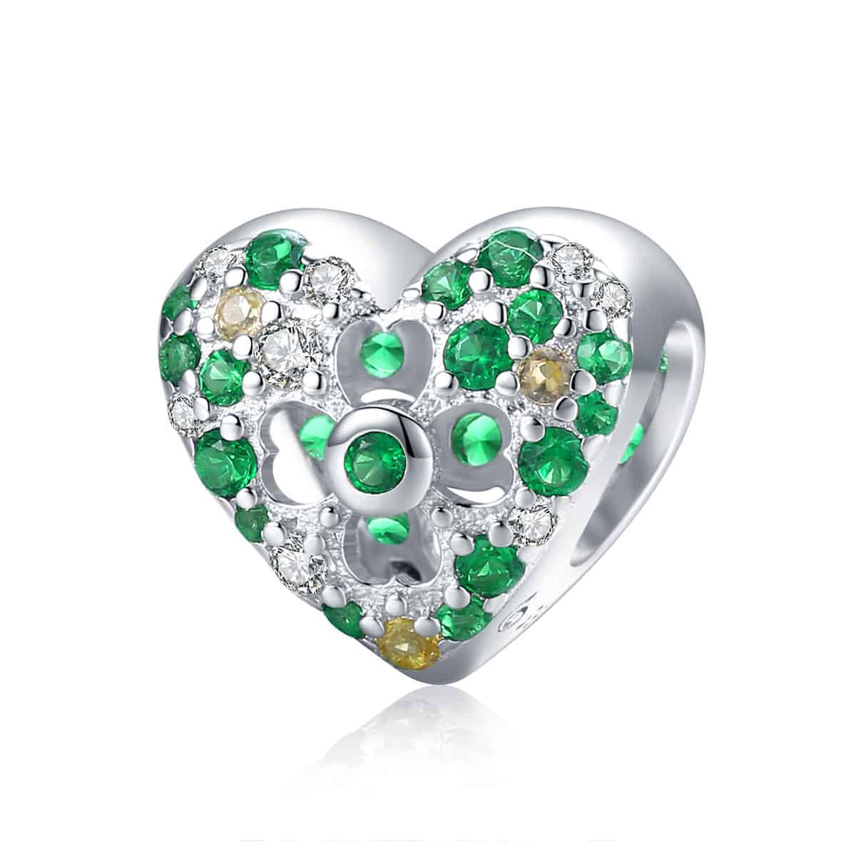 Charm Argint 925 Talisman -INIMA Safir Verde si Infinit