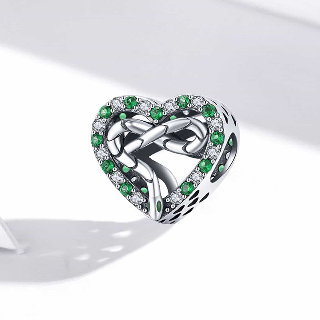 Charm Argint 925 Talisman -INIMA Verde Safir si Infinit