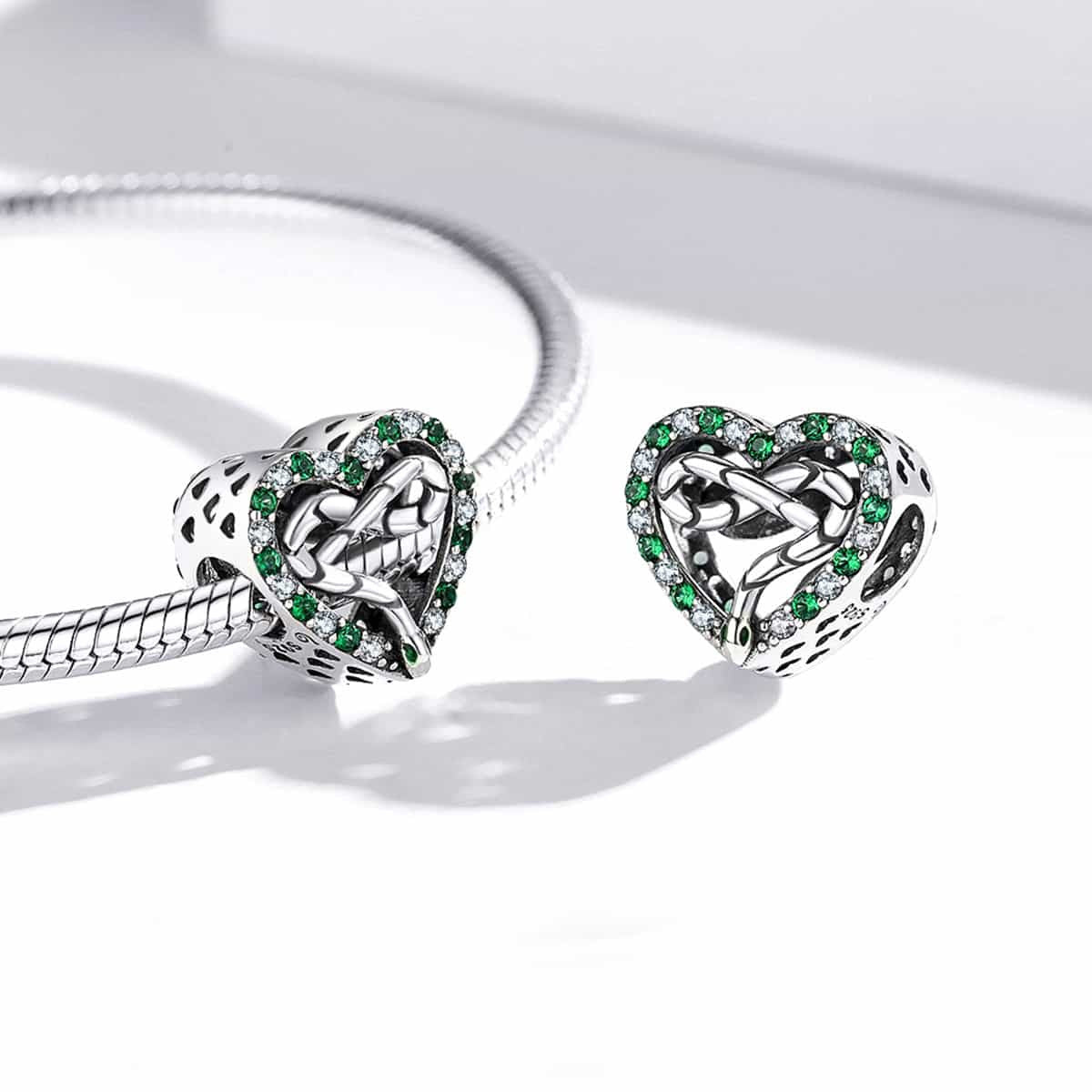 Charm Argint 925 Talisman -INIMA Verde Safir si Infinit