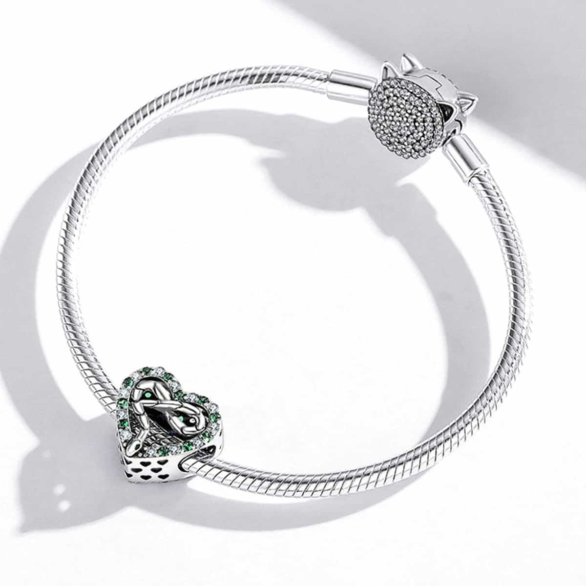 Charm Argint 925 Talisman -INIMA Verde Safir si Infinit
