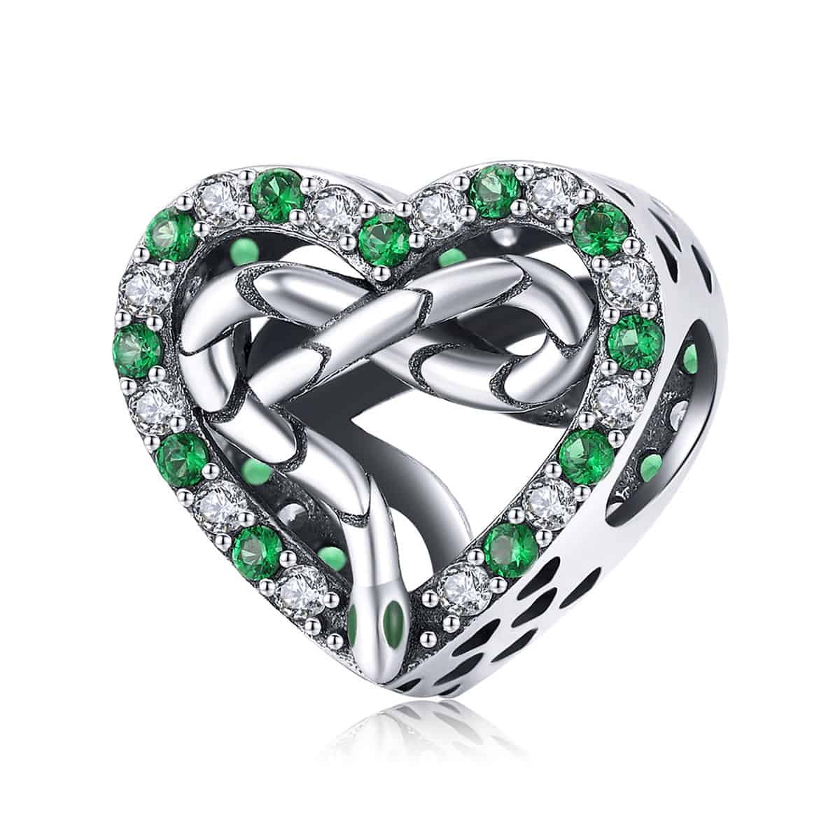 Charm Argint 925 Talisman -INIMA Verde Safir si Infinit