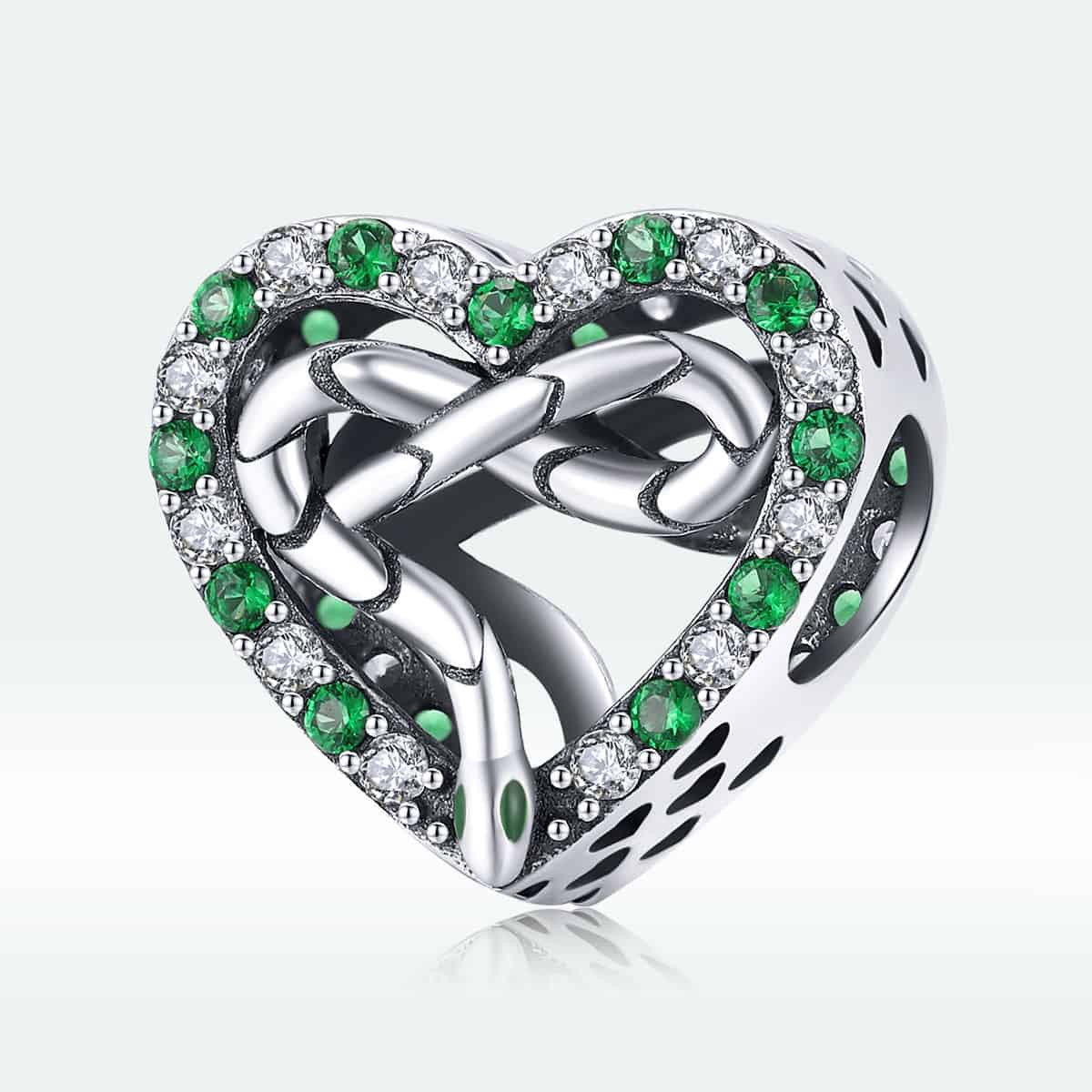 Charm Argint 925 Talisman -INIMA Verde Safir si Infinit