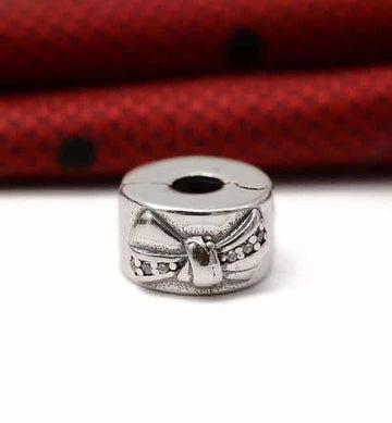 Clips Argint 925 Rotund Fundita cu Pietricele ROZ