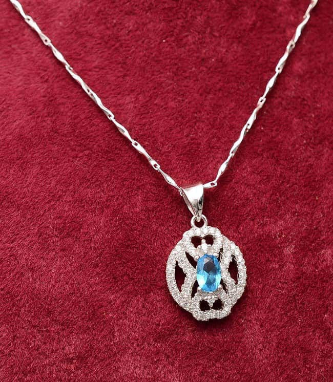 Colier argint 925 Cristal Blue 4g