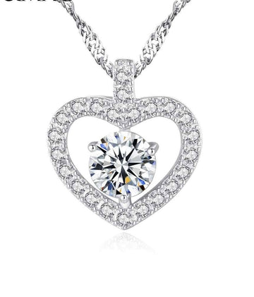 Colier Argint 925 Cu Pandantiv Inima Si Piatra Stralucitoare, Lantisor 40+5 cm, Zirconii, Model Elegant Femei 3.7g