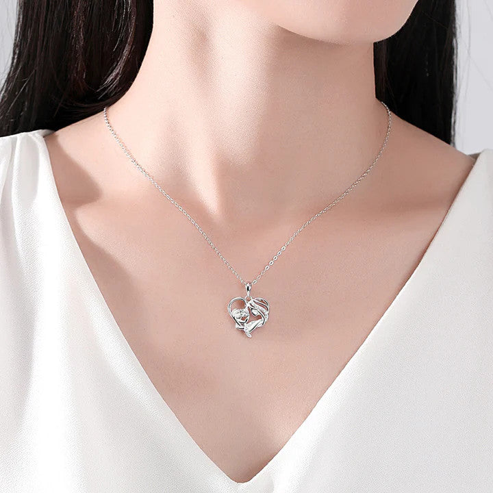 Colier Argint 925 Happy Family Mama si Copilul in Brate - Iubire de Mama 3.1g