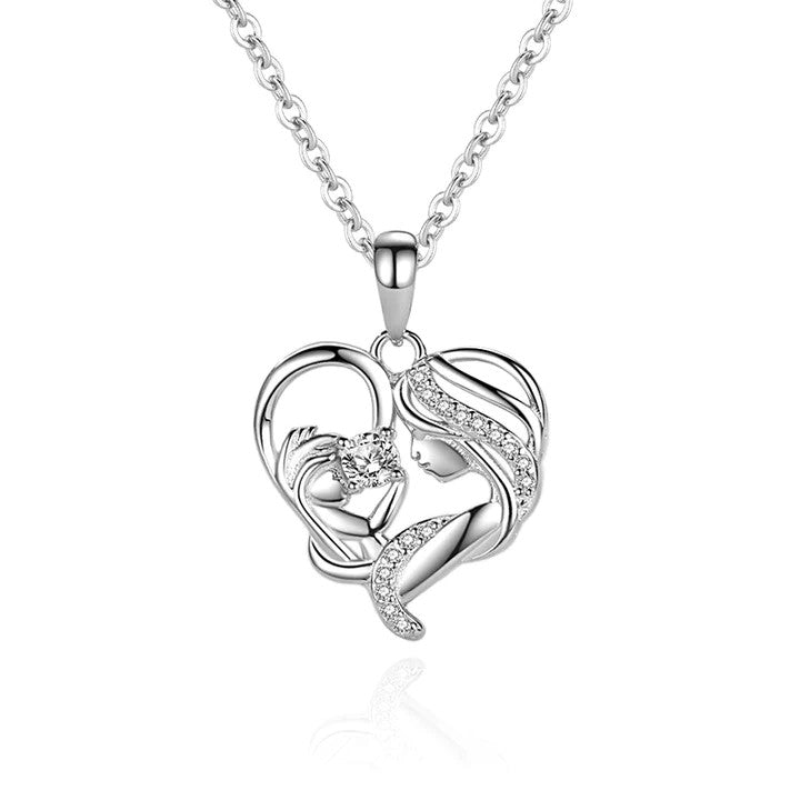Colier Argint 925 Happy Family Mama si Copilul in Brate - Iubire de Mama 3.1g
