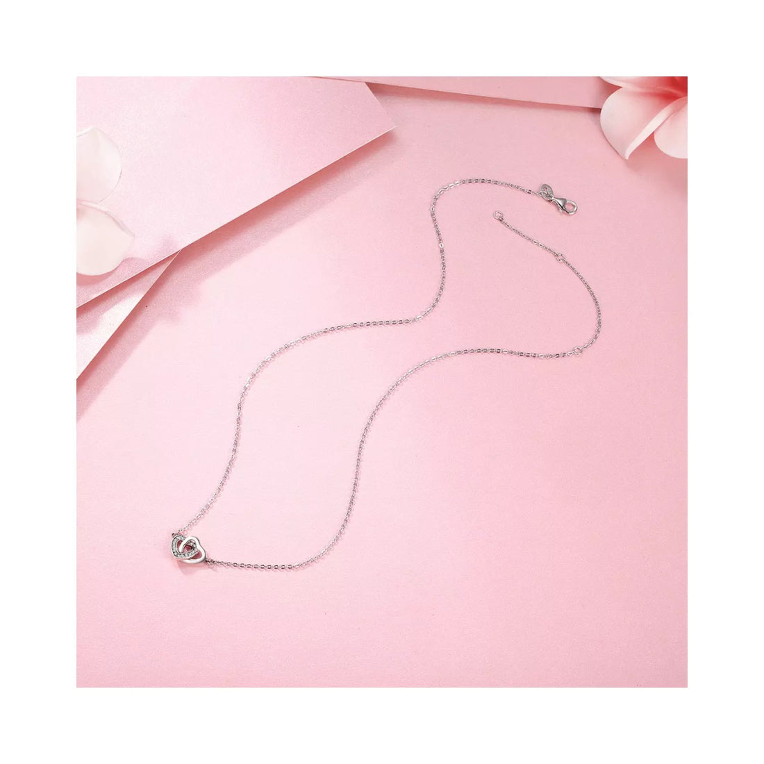 Colier din argint 925 Connected Hearts, Argint 925, Pentru Femei 2.02g