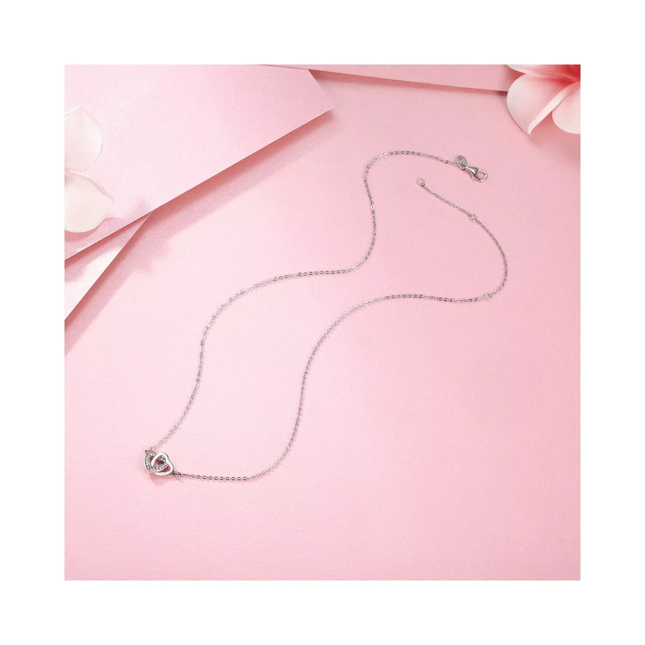 Colier din argint 925 Connected Hearts, Argint 925, Pentru Femei 2.02g