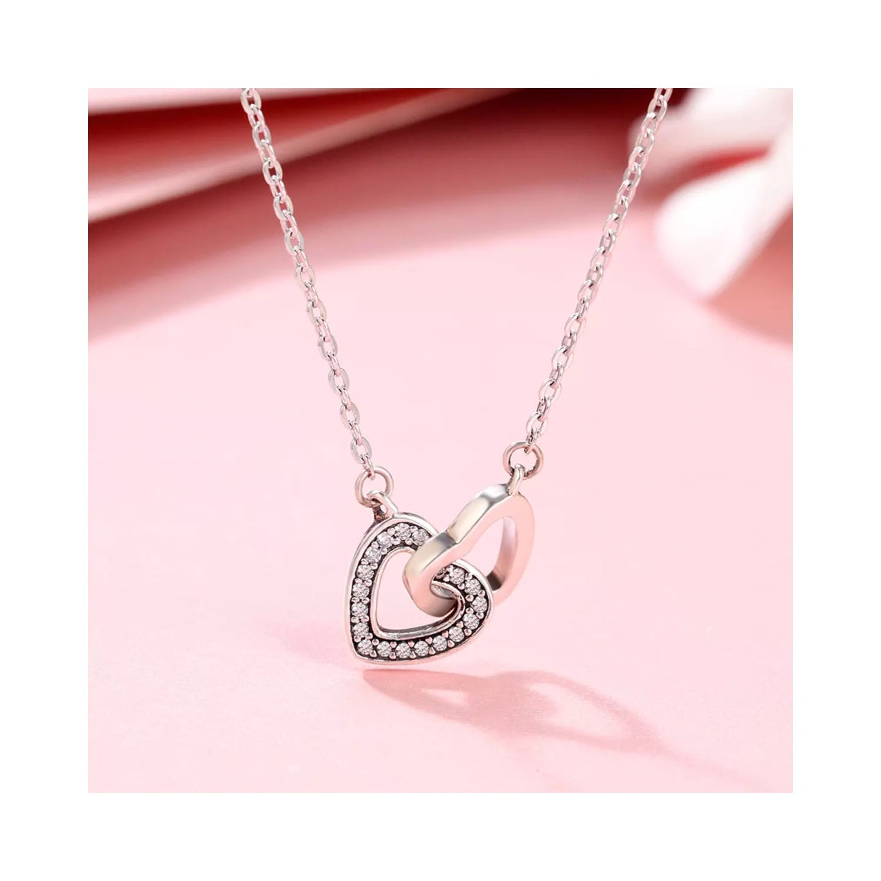 Colier din argint 925 Connected Hearts, Argint 925, Pentru Femei 2.02g