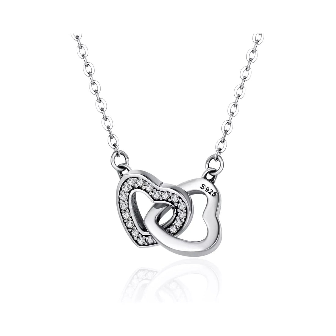 Colier din argint 925 Connected Hearts, Argint 925, Pentru Femei 2.02g