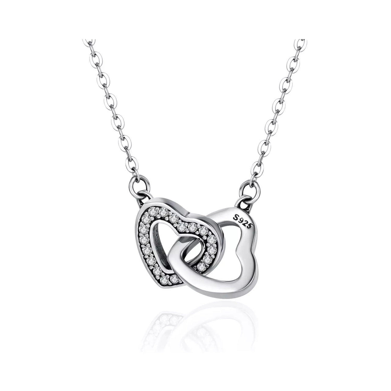 Colier din argint 925 Connected Hearts, Argint 925, Pentru Femei 2.02g