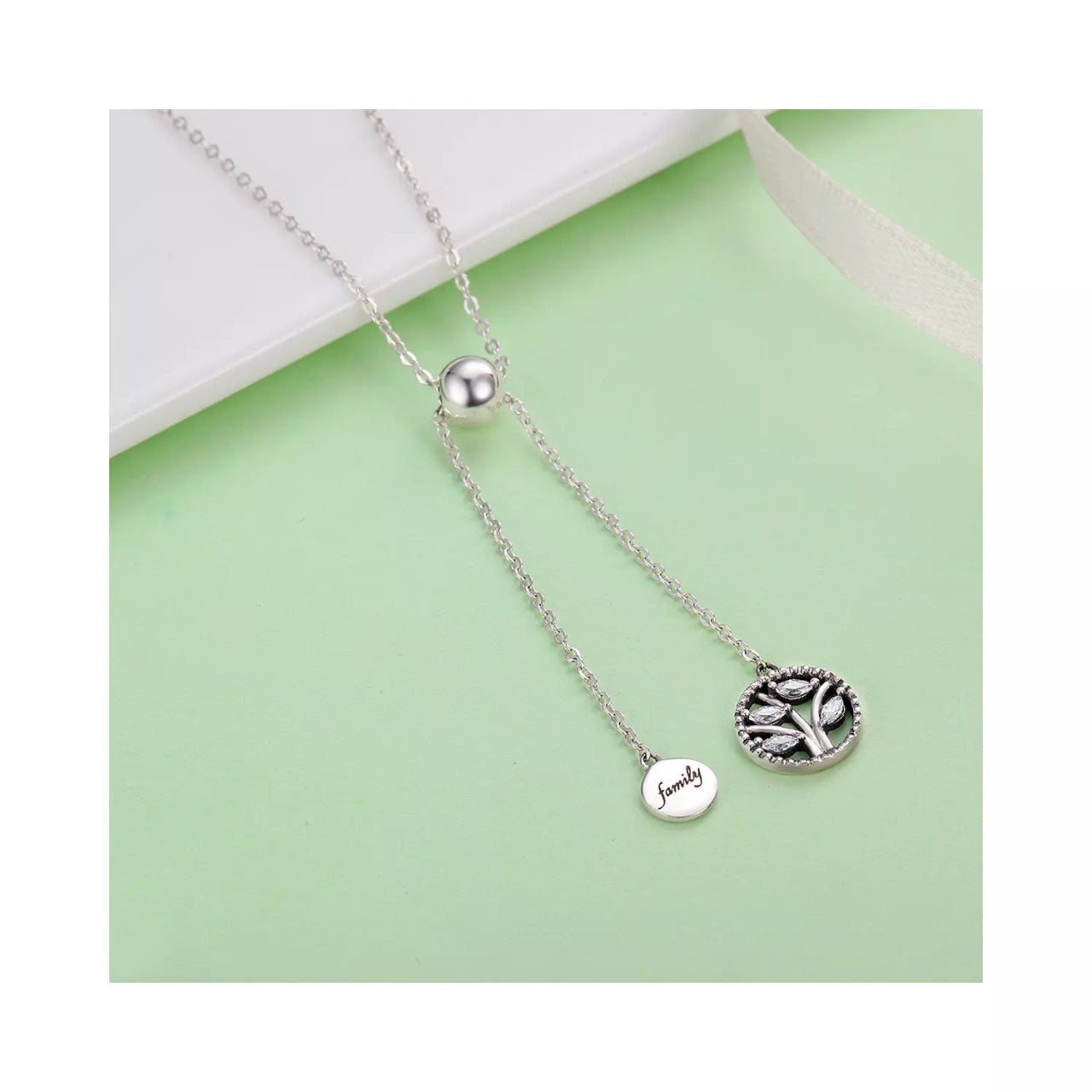Colier din argint 925 Family Tree, Argint 925, Pentru Femei 2.16g