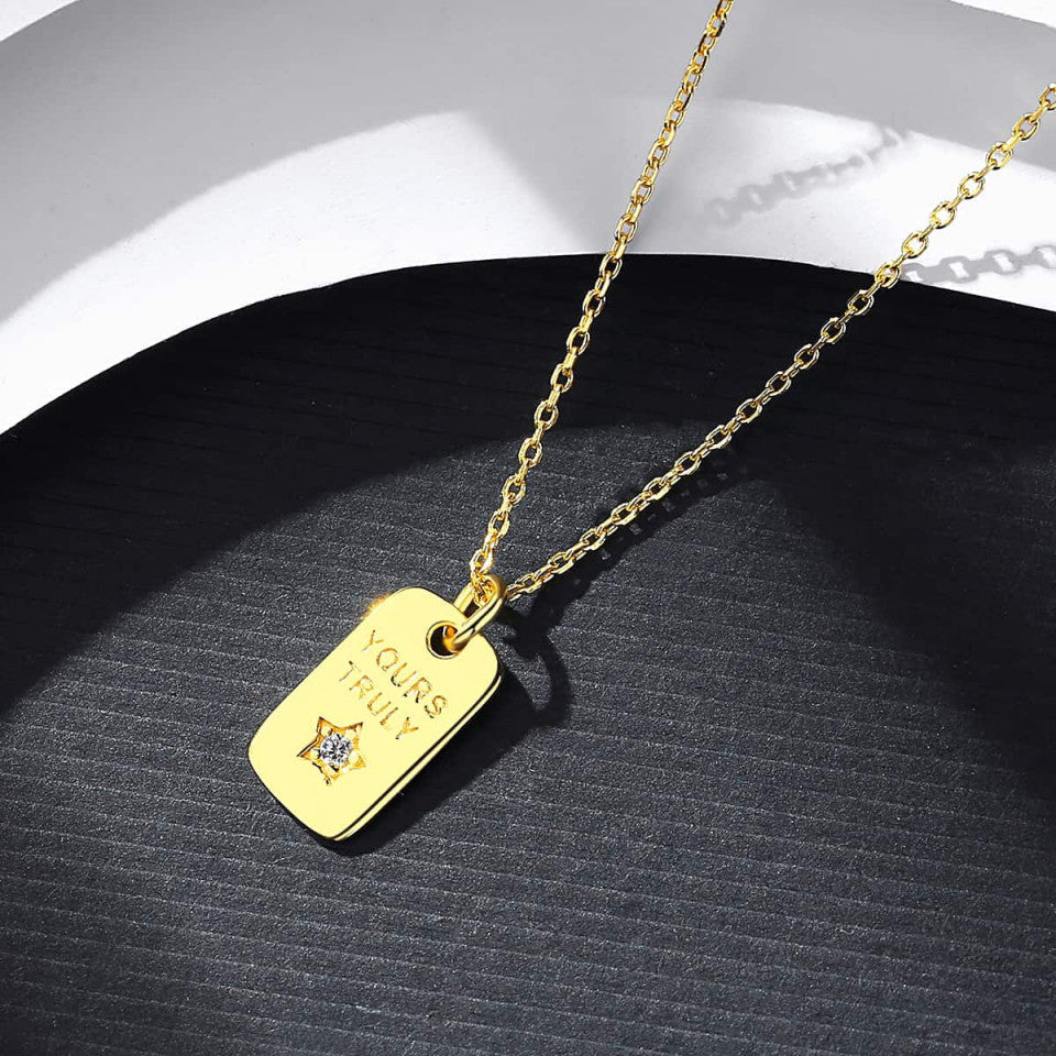 Colier din argint 925 Gold -YOURS TRULY 1.9g