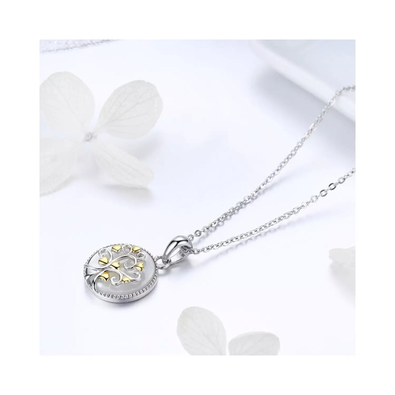 Colier din argint Beautiful Hearts Tree, Argint 925, Pentru Femei