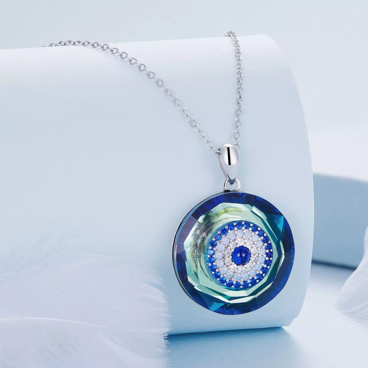 Colier din argint Big Blue, Argint 925, Pentru Femei